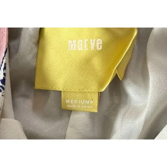 Anthropologie Maeve Dress M Blue Pink Floral Boho Flare Midi High Low Swing - Picture 6 of 8